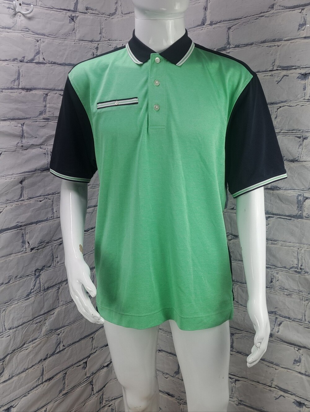 NWOT FootJoy Men's Golf Polo Shirt Navy Green Golfing Medium